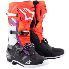 Alpinestars Tech 10 Black Red Orange Fluo White Motocross Boots