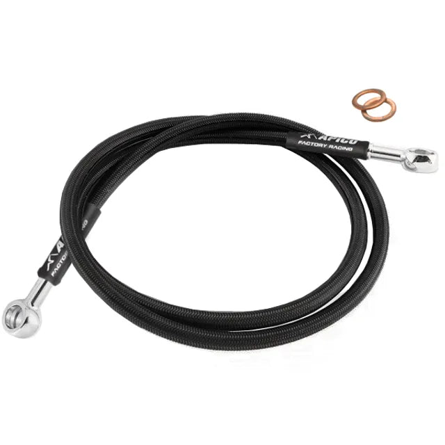 Apico Front Brake Hose Black - Honda