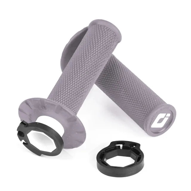 ODI V2 No-Waffle Lock-On Soft Grey Motocross Grips