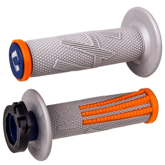 ODI Emig Pro V2 Lock-On Grey Orange Motocross Grips