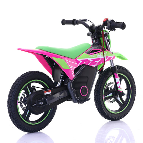 RFN 14" Warrior SX-E500 350W Kids Electric Balance Dirt Bike - Green Pink