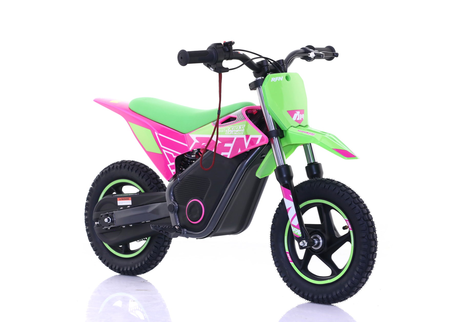 RFN 12" Warrior SX-E400 250W Kids Electric Balance Dirt Bike - Green Pink