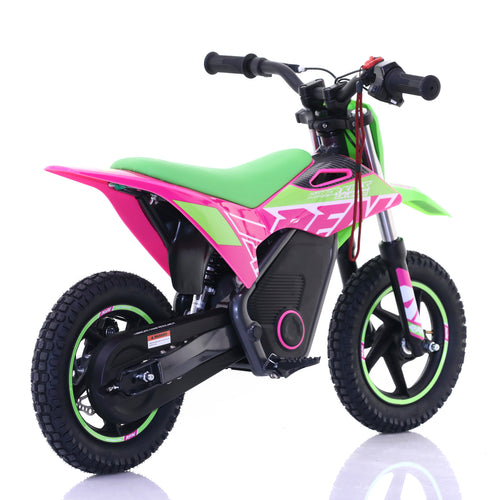 RFN 12" Warrior SX-E400 250W Kids Electric Balance Dirt Bike - Green Pink