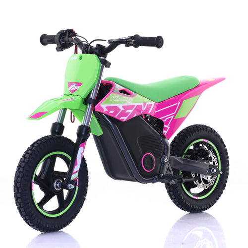 RFN 12" Warrior SX-E400 250W Kids Electric Balance Dirt Bike - Green Pink