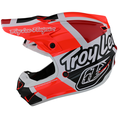 Troy Lee Designs SE4 Polyacrylite Quattro Red Charcoal Motocross Helmet