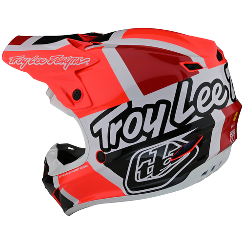 Troy Lee Designs SE4 Polyacrylite Quattro Red Charcoal Motocross Helmet