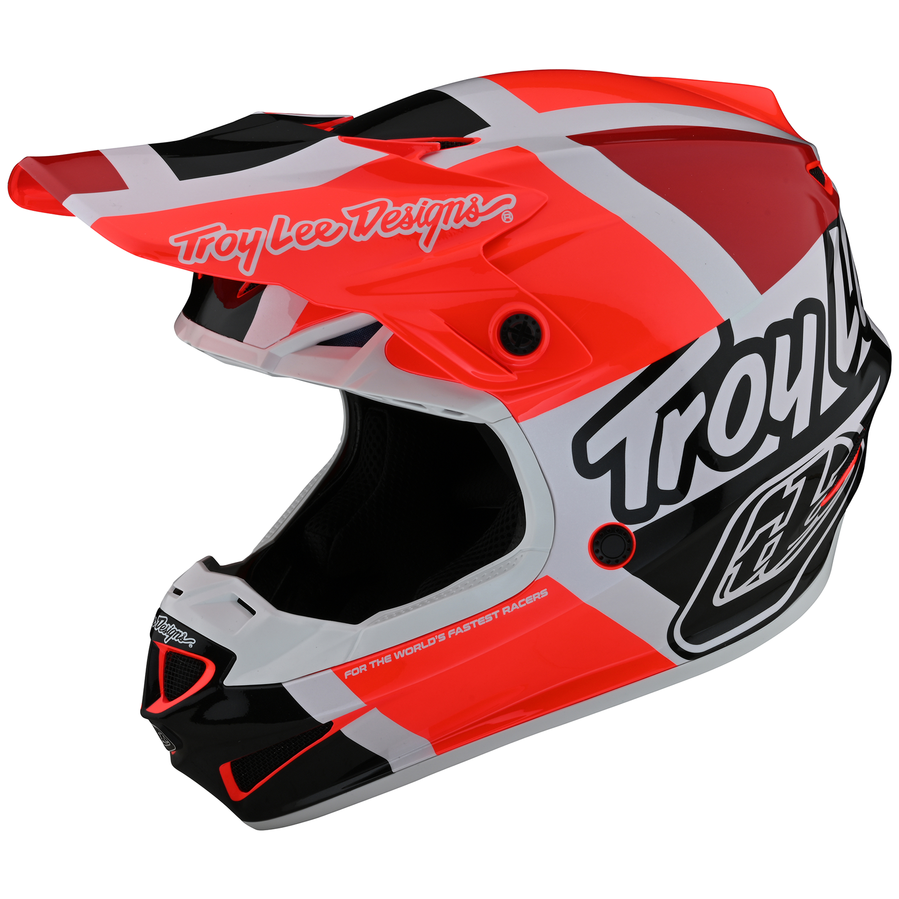 Troy Lee Designs SE4 Polyacrylite Quattro Red Charcoal Motocross Helmet