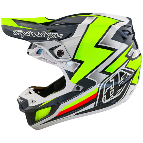 Troy Lee Designs SE5 Composite Ever Grey Yellow Motocross Helmet