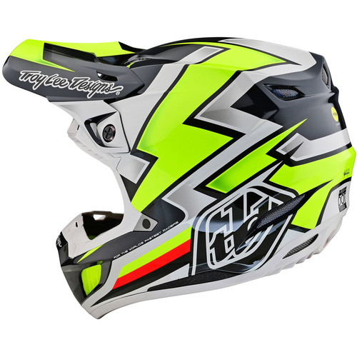 Troy Lee Designs SE5 Composite Ever Grey Yellow Motocross Helmet