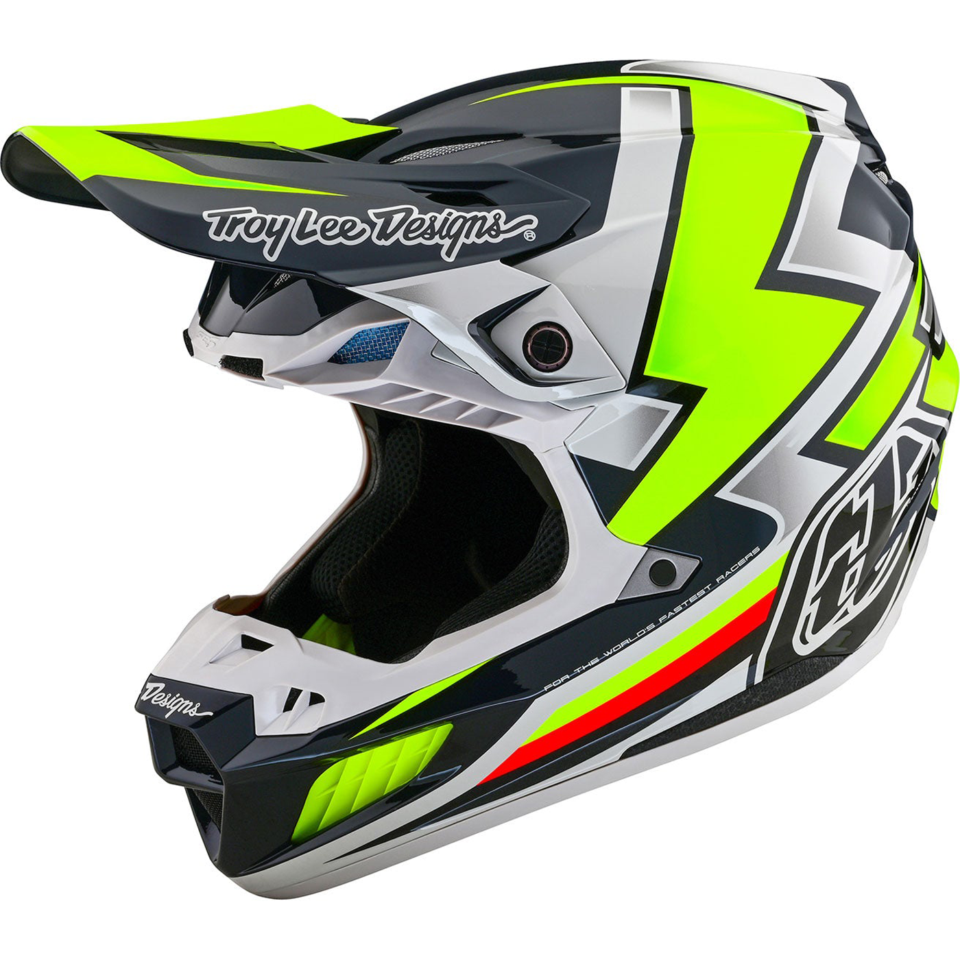 Troy Lee Designs SE5 Composite Ever Grey Yellow Motocross Helmet