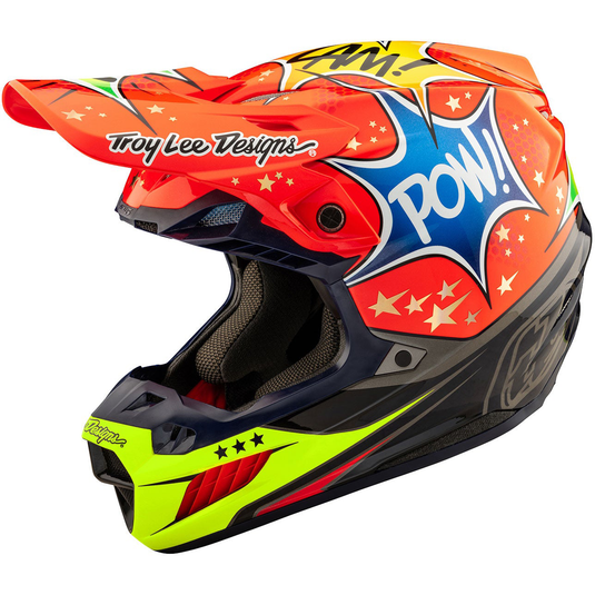 Troy Lee Designs SE5 Composite Cosmic Explosion Red Motocross Helmet