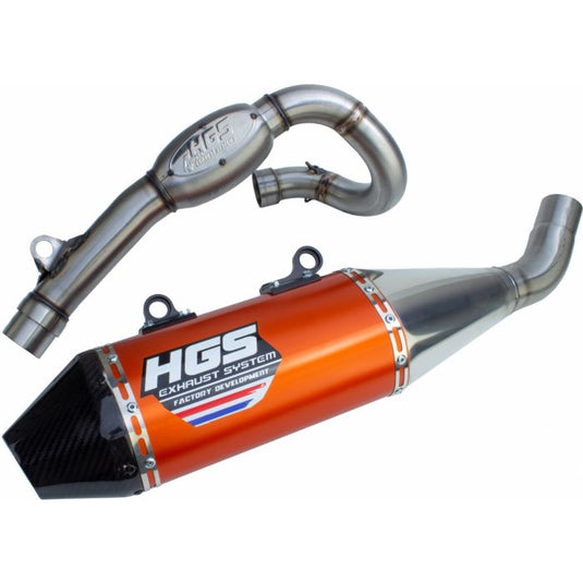 HGS Full Exhaust System Orange Carbon Cap KTM SX-F 250