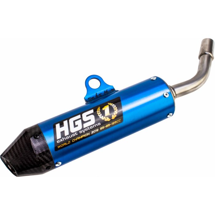 HGS Exhaust Silencer Blue Carbon End KTM SX 85