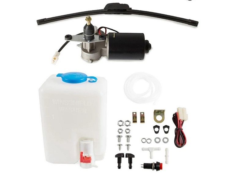 Universal UTV Electric Windshield Wiper Motor Kit with water spray