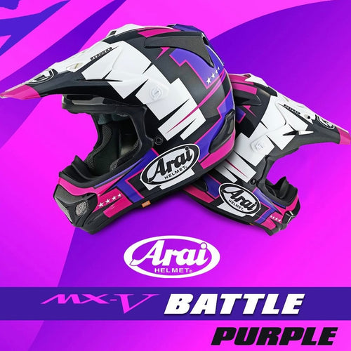 Arai MX-V EVO Battle Purple Motocross Helmet