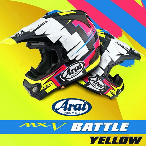 Arai MX-V EVO Battle Yellow Motocross Helmet