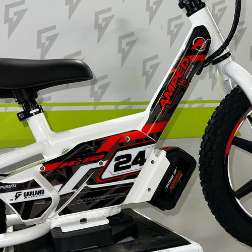 Amped A16 180W Electric Balance Bike - White Orange Custom