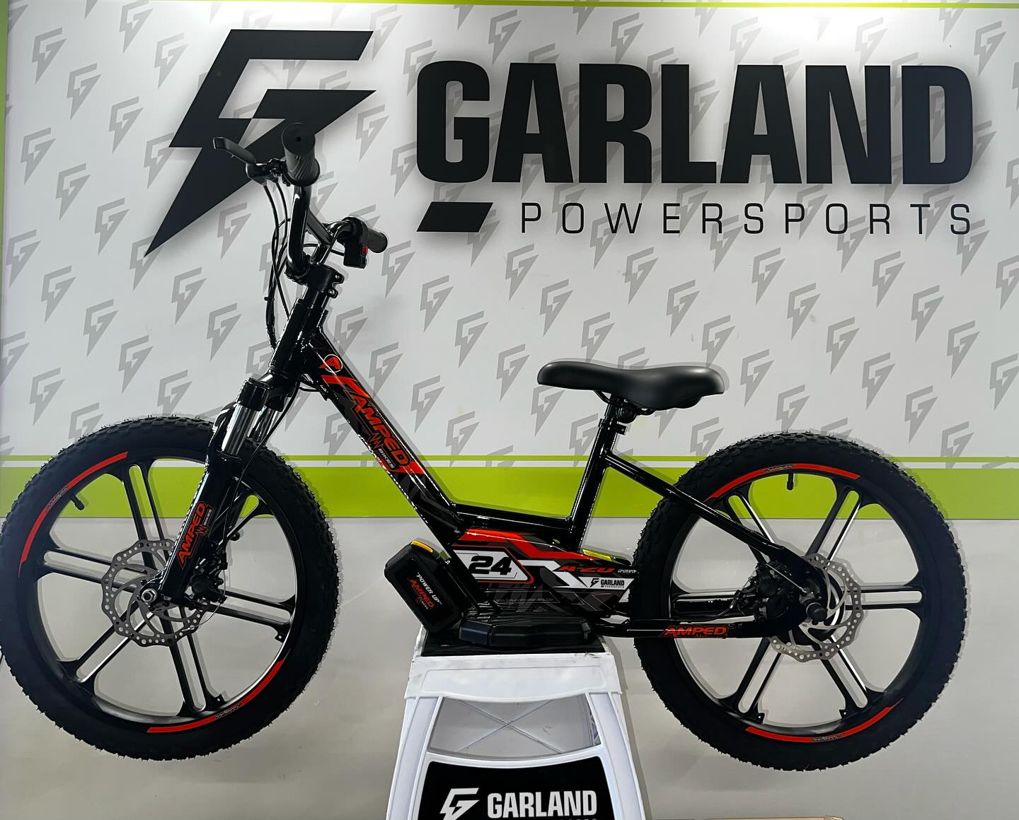 Amped A20 300W Electric Balance Bike - Black Orange Custom