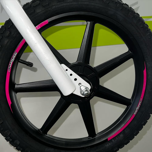 Amped A16 180W Electric Balance Bike - White Pink Custom