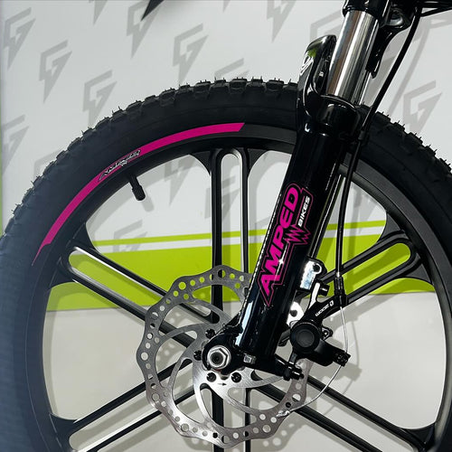 Amped A20 300W Electric Balance Bike - Black Pink Custom