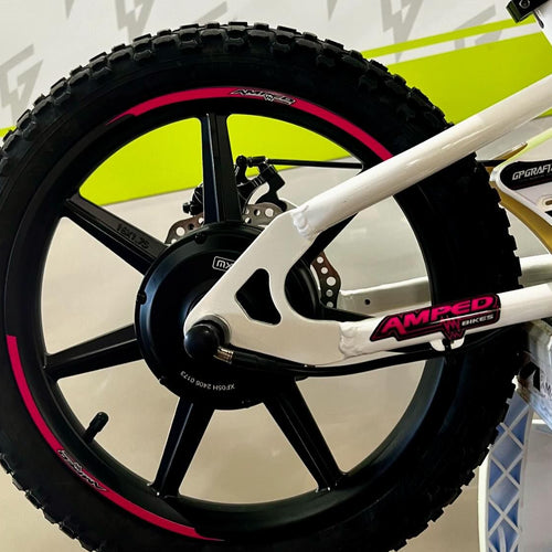 Amped A16 180W Electric Balance Bike - White Pink Custom