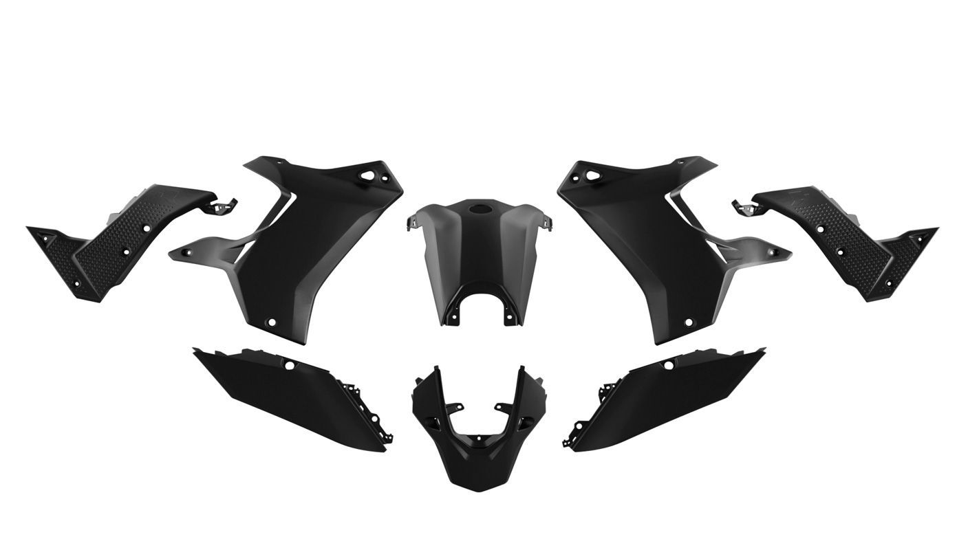 Rtech T7 Revolution Plastics Kit Black Yamaha Tenere 700 2019-2024