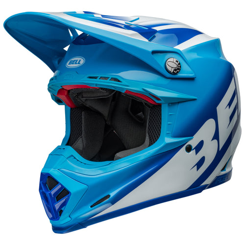 Bell 2024 Moto 9S Flex Rail Blue White Motocross Helmet