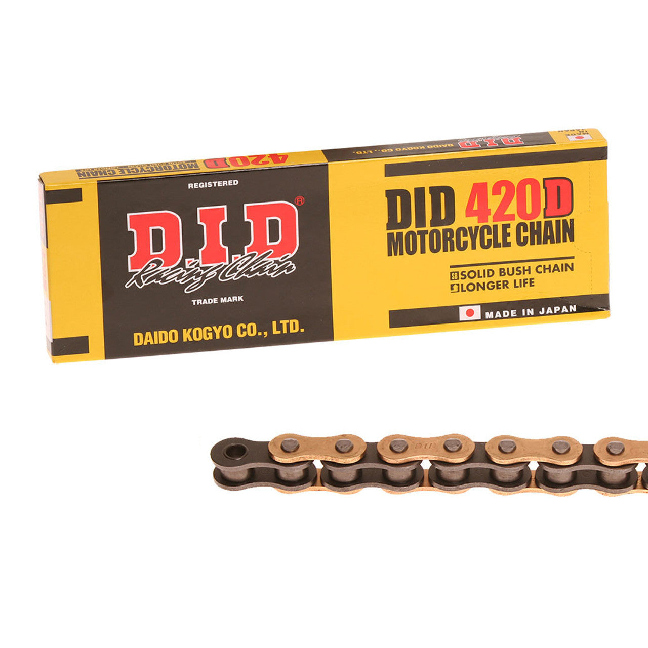 DID 420 RJ D Series Gold Black Chain 134 Link