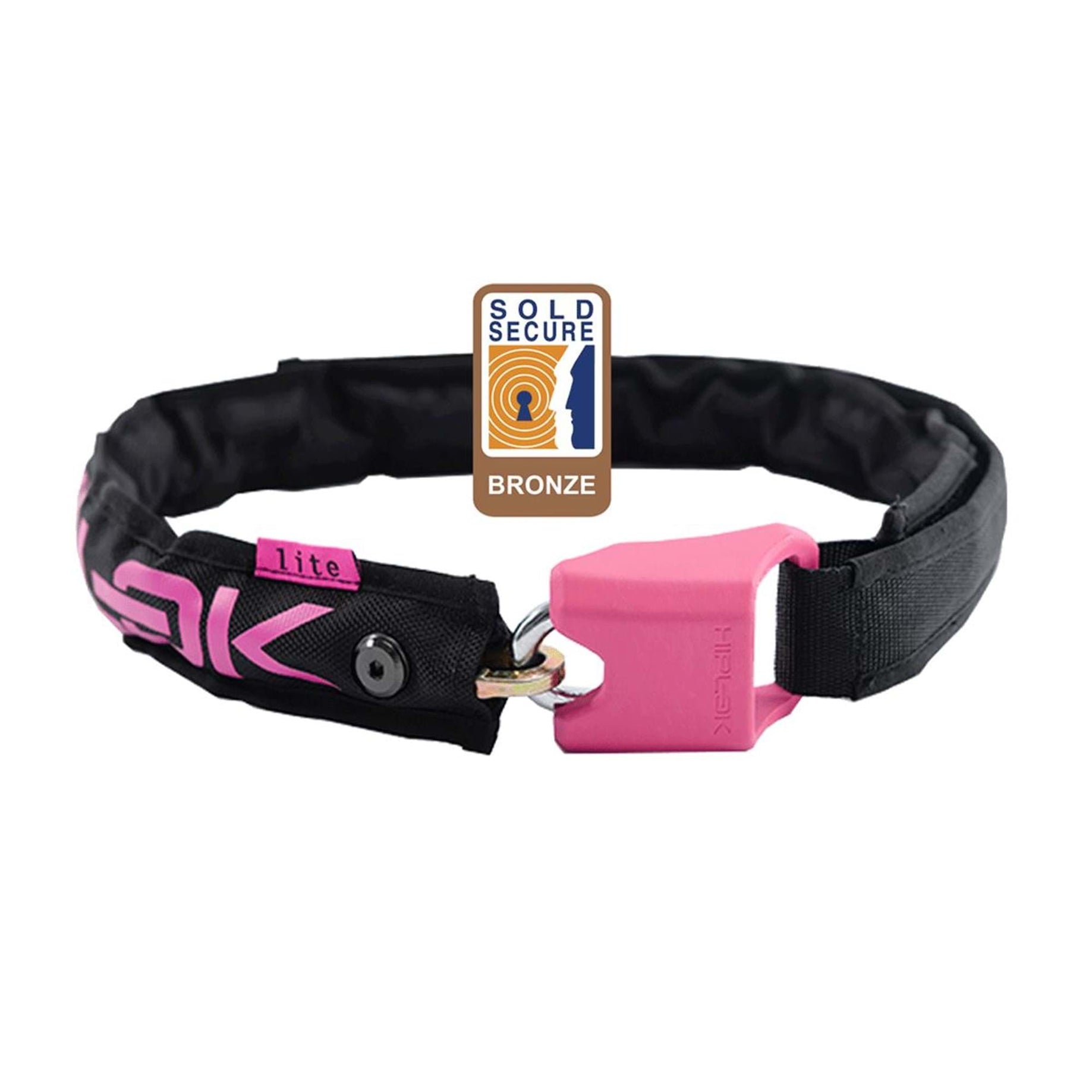 Hiplok Lite Wearable Chain Lock 6mm X 75cm - Waist 24"-44" (Bronze Sold Secure) - Black/Pink