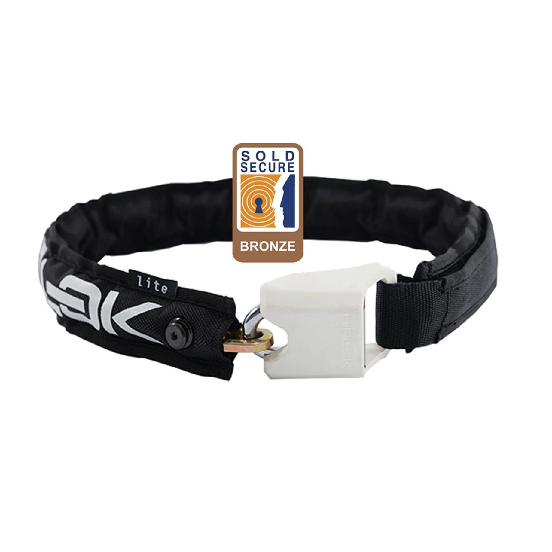 Hiplok Lite Wearable Chain Lock 6mm X 75cm - Waist 24"-44" (Bronze Sold Secure) - Black/White