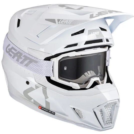 Leatt Moto 7.5 V25 White Motocross Helmet with free goggles