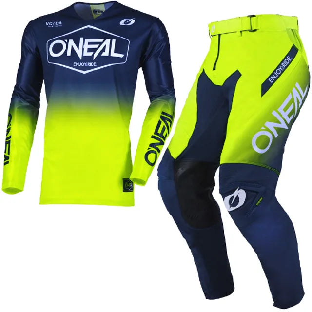 ONeal Mayhem Hexx V25 Blue Neon Yellow Kit Combo