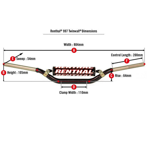 Renthal Twinwall 997 Handlebars - Hard Anodised Limited Edition