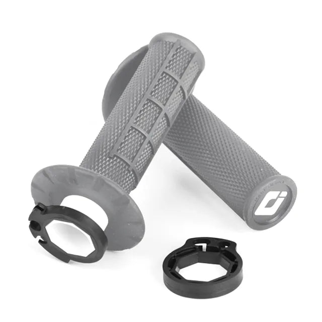 ODI Half-Waffle Lock-On Soft Grey Motocross Grips