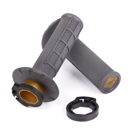 ODI Half-Waffle Lock-On Graphite Motocross Grips