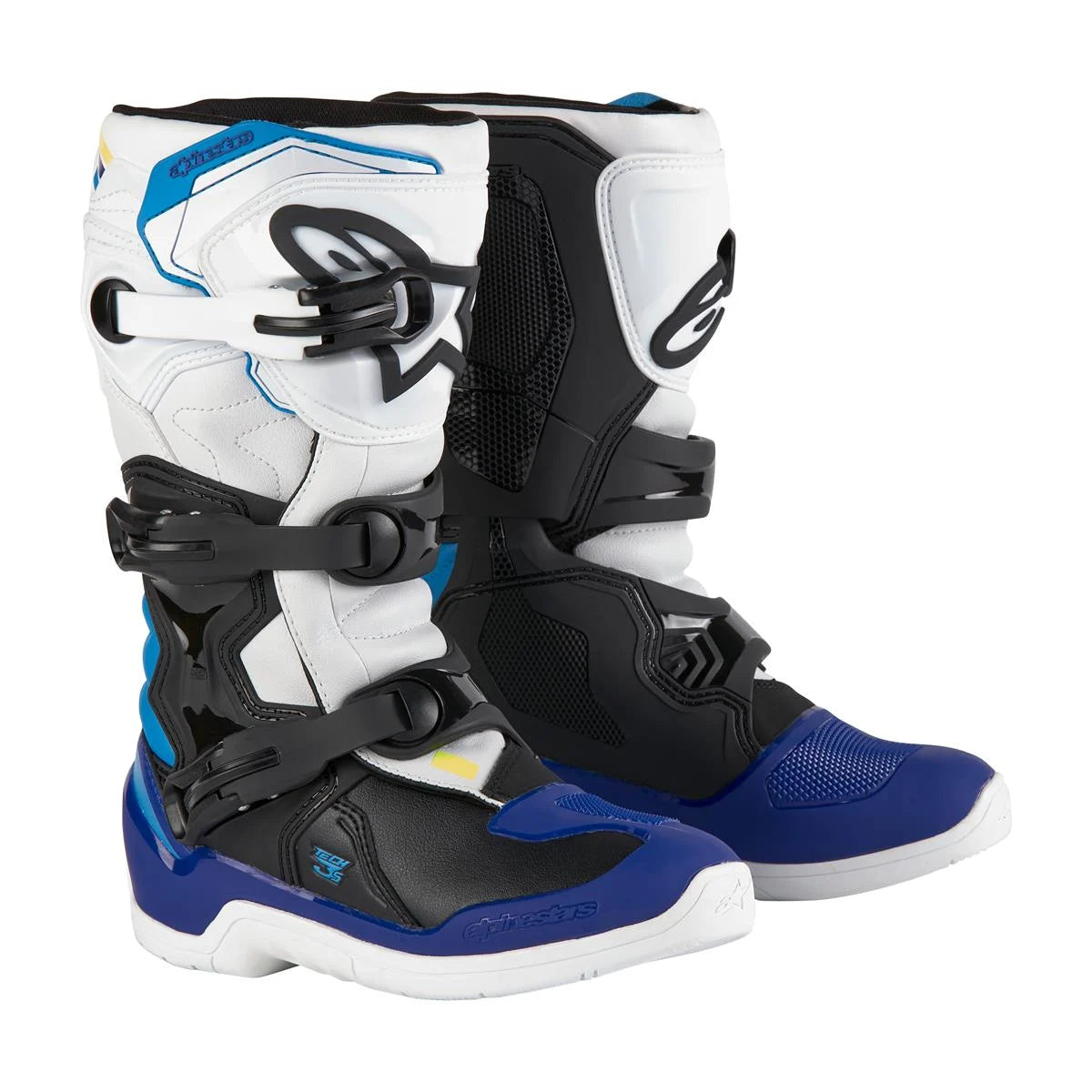 Alpinestars Tech 3S Youth White Black Enamel Blue Motocross Boots