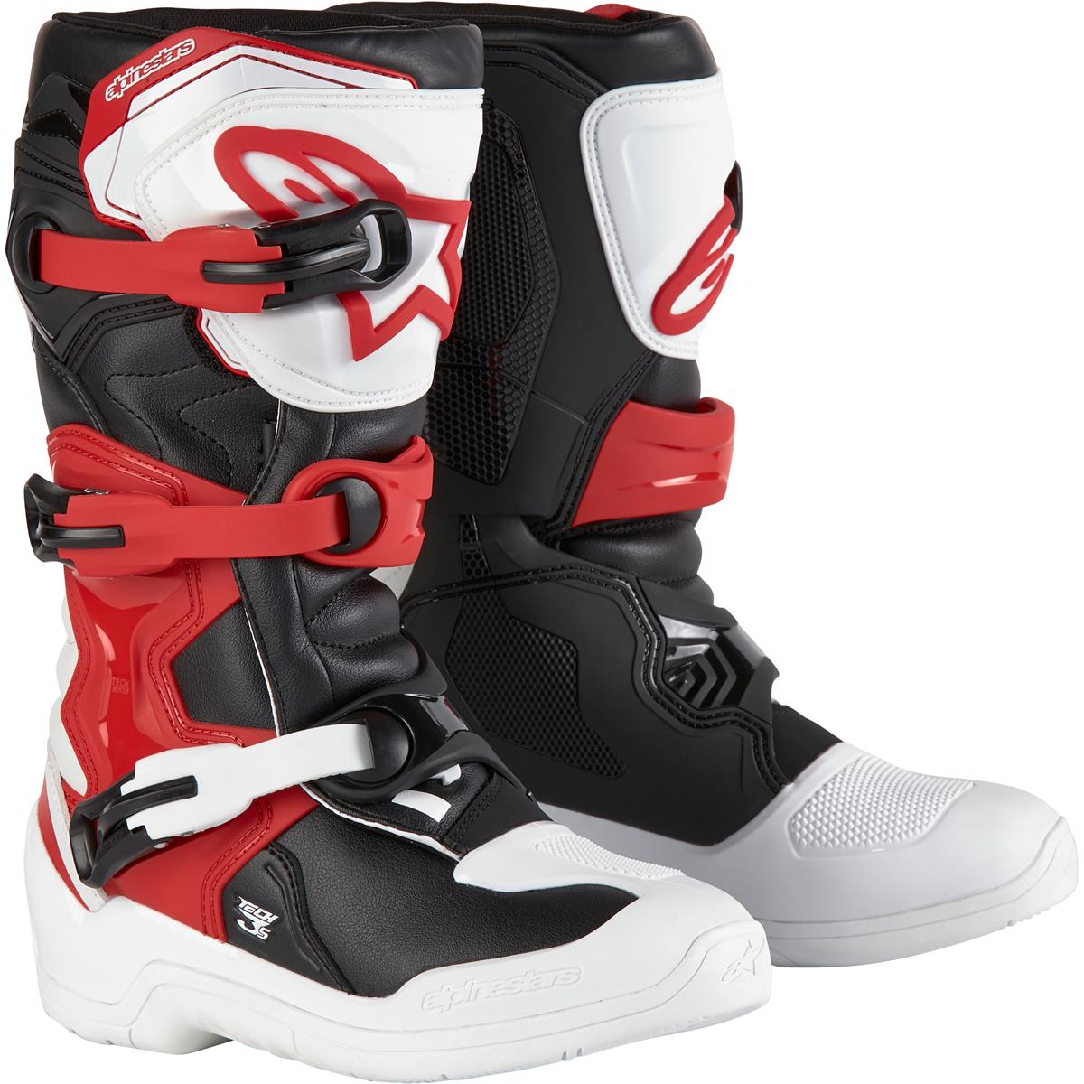 Alpinestars Tech 3S Youth Black Bright Red Motocross Boots