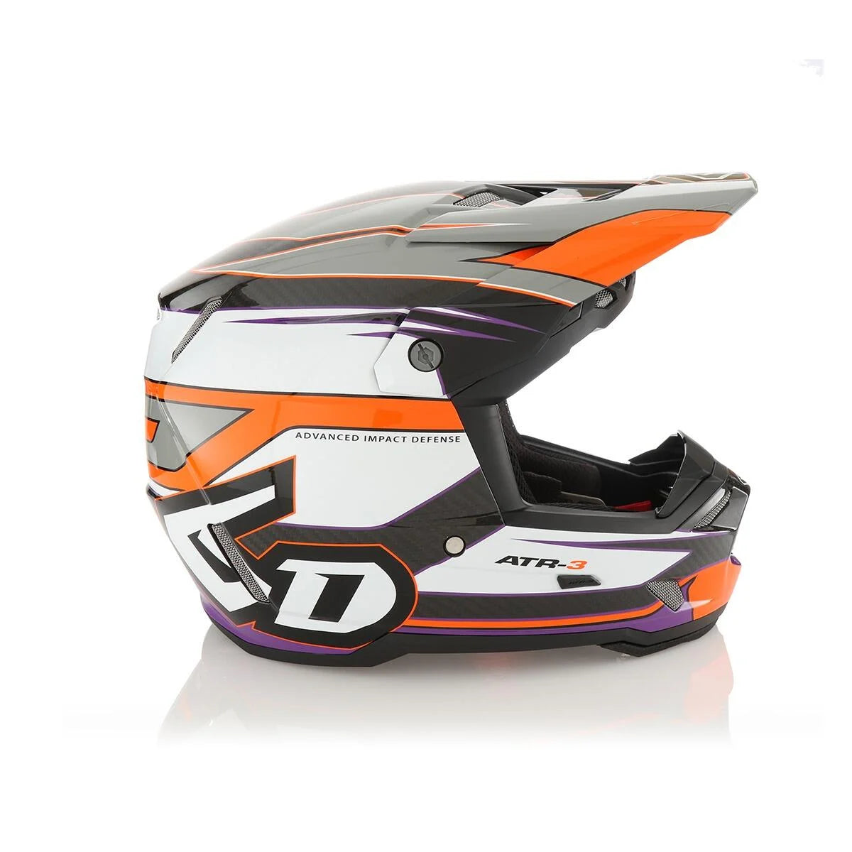 2025 6D ATR-3 Hyper Gloss Neon Orange Purple Motocross Helmet