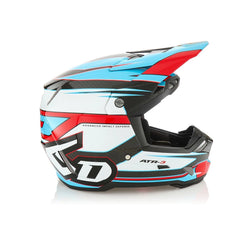 2025 6D ATR-3 Hyper Gloss Red Cyan Motocross Helmet