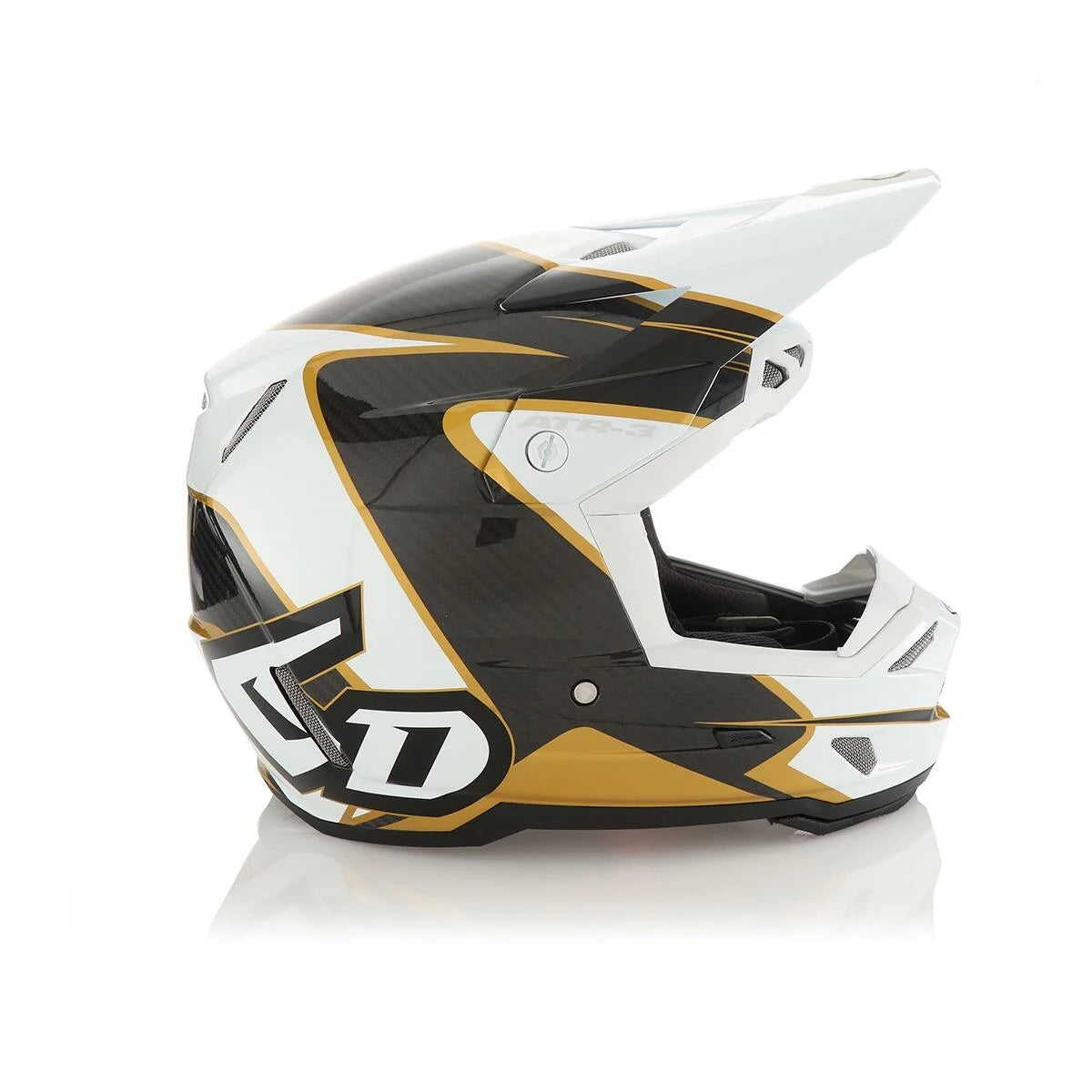 2025 6D ATR-3 Wave Gloss Gold White Motocross Helmet