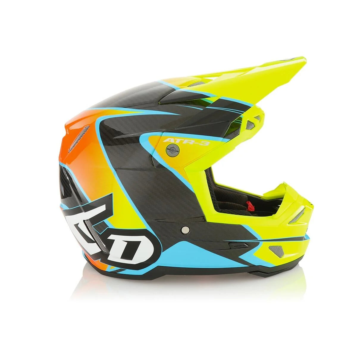 2025 6D ATR-3 Wave Gloss Cyan Neon Yellow Motocross Helmet