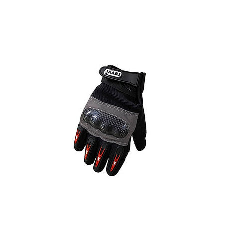 Revvi Kids Bike Gloves Long finger tech with Carbon look knuckle protection