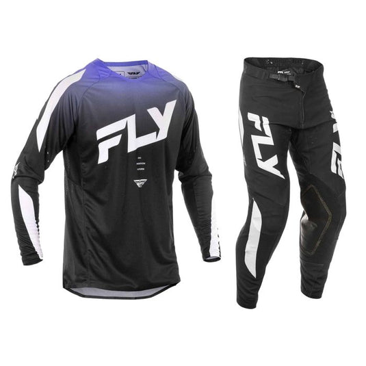 Fly Racing 2025 Evolution DST Black White Purple Kit Combo