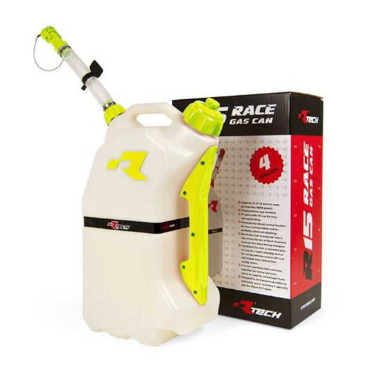 Rtech Fuel Can 15L Clear Neon Yellow With Flexible Hose Spout