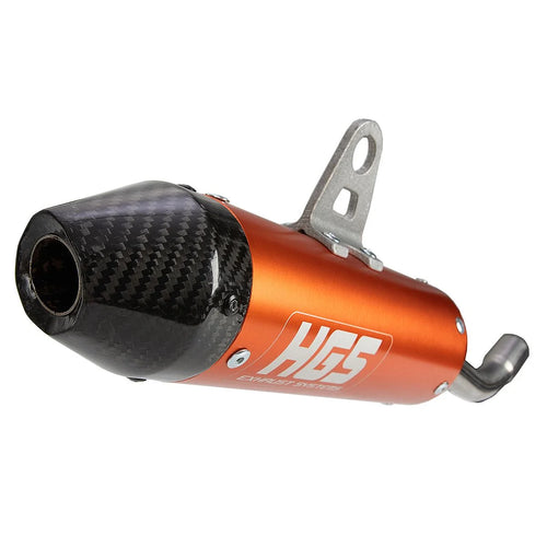 HGS Exhaust Silencer Orange Carbon End KTM SX 85