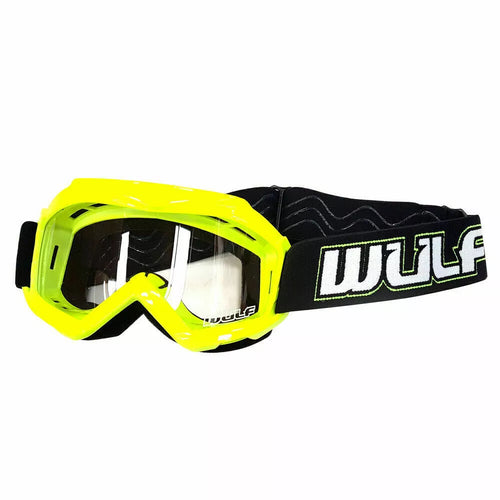 Wulfsport Kids MX 2024 CORSAIR Shirt Pant Helmet Goggle Combo Set - Yellow