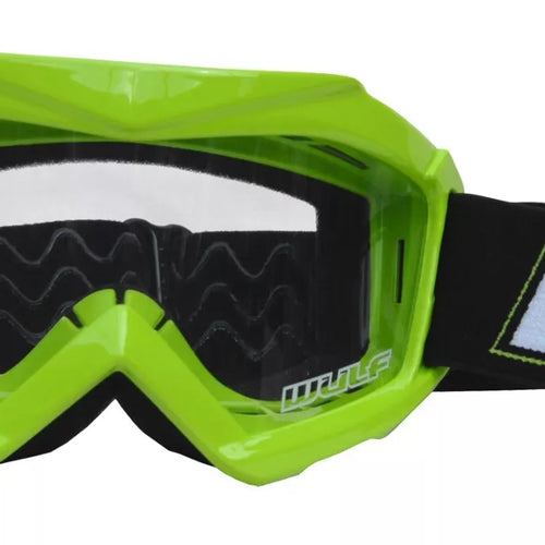 Wulfsport Kids MX 2024 CORSAIR Shirt Pant Helmet Goggle Combo Set - Green