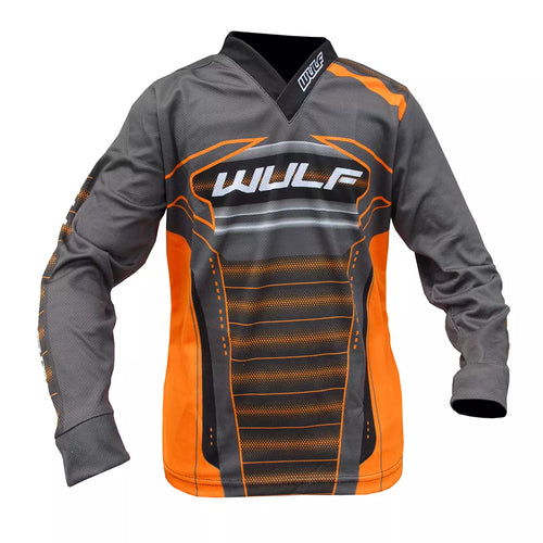 Wulfsport Kids MX 2024 CORSAIR Shirt Pant Helmet Goggle Combo Set - Orange