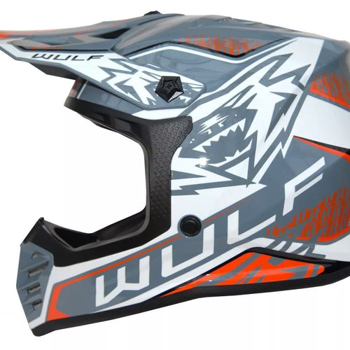 Wulfsport Kids MX 2024 CORSAIR Shirt Pant Helmet Goggle Combo Set - Orange