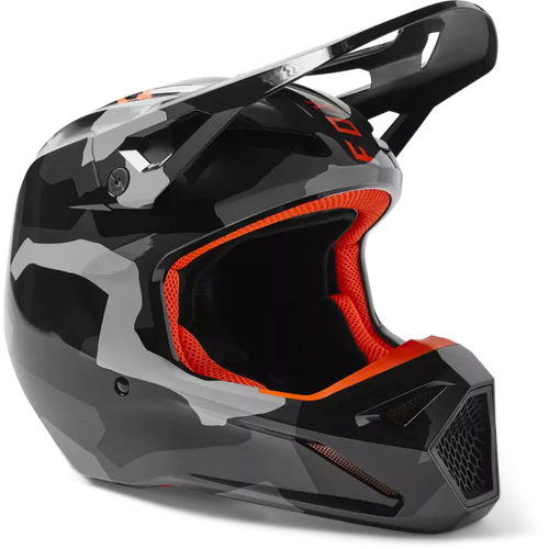 FOX Racing V1 Bnkr Grey Camo Kids Motocross Helmet